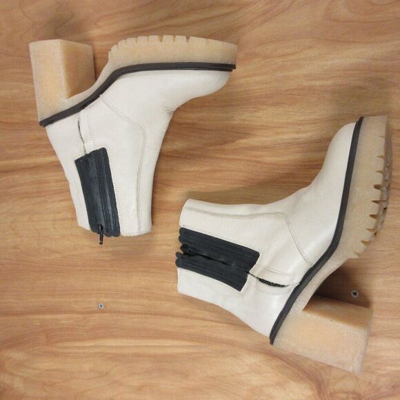 FREE PEOPLE James Chelsea Leather Boots Sz EU 36/US 5.5-6 Bone White Booties NWT - Picture 9 of 16